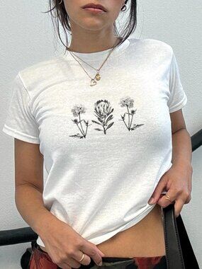 Flower Retro Graphic Baby Tee